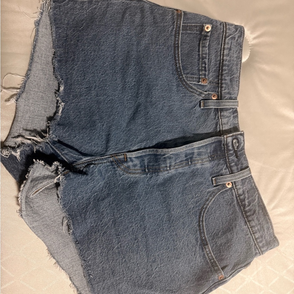 Levi's Women's Jean Shorts - 501 White, Light Blue, Black, Blue - Picture 10 of 13